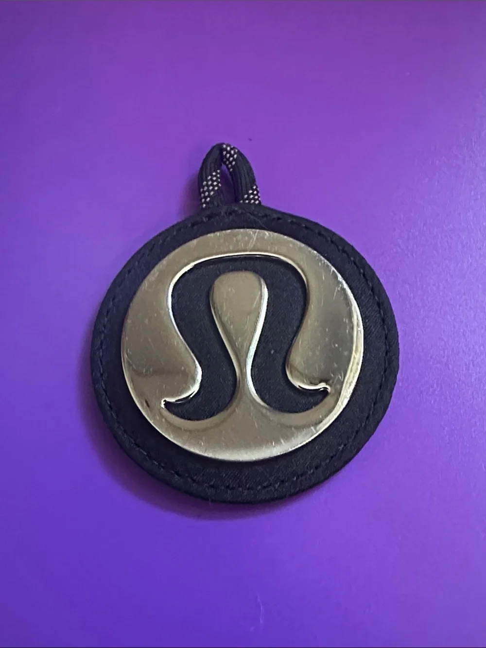 Lululemon Black and Gold Love Keychain